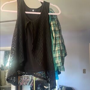 Iz Byer Black Lace Overlay Tank Top FINAL PRICE!